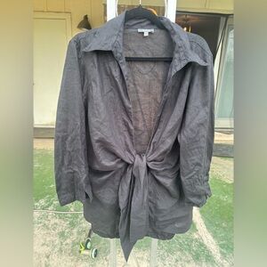 Neiman Marcus Black Lightweight Shirt Jacket